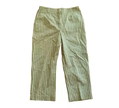 Vintage Tail Green Striped Cropped Pants Womens Size 10 • $14.99