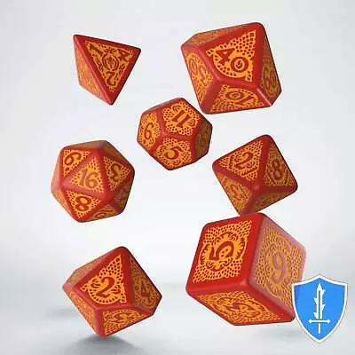 Q-Workshop Dragons Slayer Dice Set (7) Red/Orange D&D RPG • $5