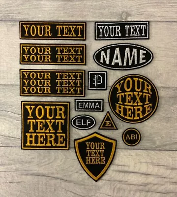 Personalised Name Biker Scooter Patches Badges Embroidered Iron On Sew On Tag • £5.89