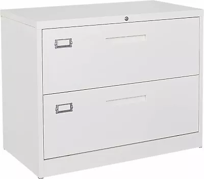 Metal Lateral Filing Cabinet With 2 Drawer Home Office Storage Cabinet Lockable • $99.99