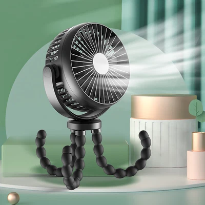 $32.54 • Buy Stroller Fan Flexible Tripod Octopus Fan 5200mAh USB Rechargeable Hand-held 