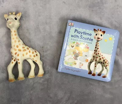 Sophie The Giraffe Baby Teether Flexible Teething Toy Squeaker And Soft Book • $13.50