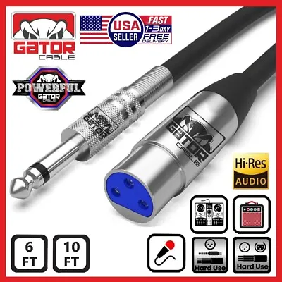 XLR 3-Pin Female To 1/4  Plug TS Microphone Mono Cable Unbalanced Shielded Audio • $7.99