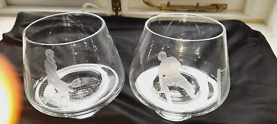 Pair 1980s Caithness Glass Tennis Dishes Vases Etched And Signed • £10