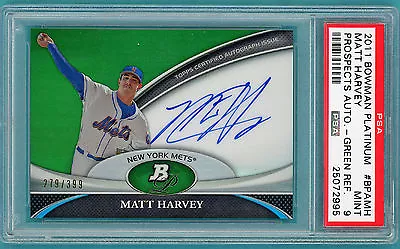 2011 Bowman Platinum Matt Harvey Auto Issue - #BPAMH PSA 9! Mets! POP 4! • $149.99