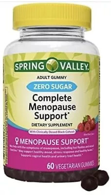 SPRING VALLEY..COMPLETE MENPAUSE SUPPORT..60  ZERO SUGAR  ADULT GUMMIE Exp 05/24 • $15.99