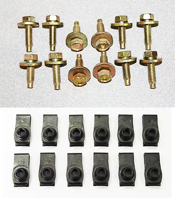 NEW Mustang Fender Bolts Set 12 Pc Gold Yellow Zink Plated W/ Nuts 24 Pc 5/16 18 • $19.80