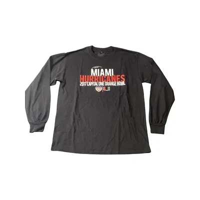 Miami Hurricanes Gildan M 2017 Capital One Orange Bowl Men Black NCAA Shirt • $11.60