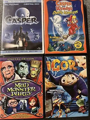 $30 • Buy LOT 4x Halloween DVDs Casper & Wendy’s Ghost Adventures Rankin Bass Monster Igor
