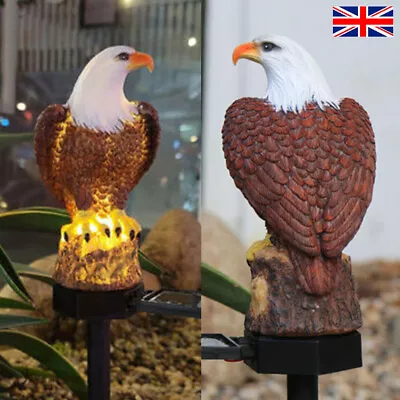 Solar Powered Garden LED Lights Eagle Animal Lawn Ornament Waterproof Lamp Decor • £7.95