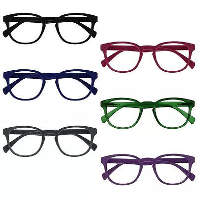 £3.99 • Buy Opulize Pop Reading Glasses Retro Round Smooth Matt Mens Womens Spring Hinges R2