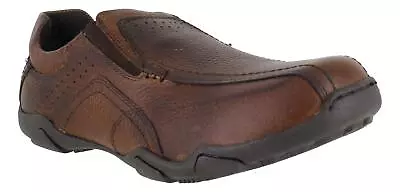 Mens Oaktrak Derwent Casual Smart Slip On Leather Loafers Shoes Sizes 7 To 12 • £24.99