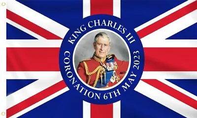£6.50 • Buy King Charles Coronation Flag Souvenir Union Jack 5ft X 3ft God Save The King