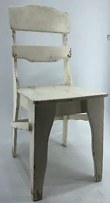 VINTAGE LADDER BACK SIDE DINING CHAIR Country Shaker Farmhouse  Wood Old Rustic • $70.20