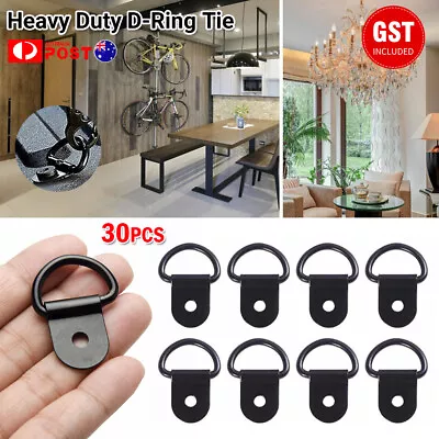 30PCS Universal Heavy Duty D-Ring Tie Down Stainless Steel Anchor Point Black • $10.98