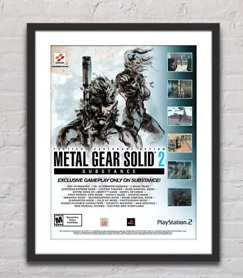 Metal Gear Solid 2 Substance PS2 Glossy Promo Ad Poster Unframed G0692 • $14.98