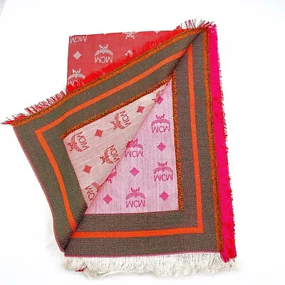 NWT MCM Pink Flambé Silk/Modal Monogram Jacquard Square Scarf • $135