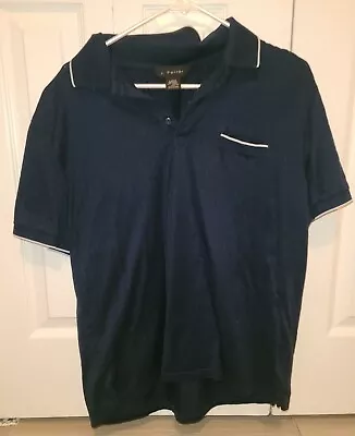 J. Ferrar Men's Short Sleeve Polo Shirt Pima Cotton Dark Navy Size L • $10
