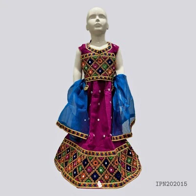 $64.95 • Buy Traditional Indian Hand Made Lahnga Choli/Chania Choli For Kids Girls 8-10Years