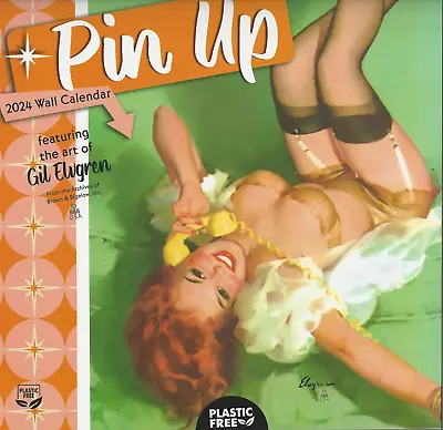 Gil Elvgren Pin-Up 2024 12 Month Wall Calendar Plastic Free Brown & Bigelow • $20.95