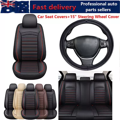 Car Seat Covers PU Leather Full Set Universal SUV Truck Sedan Cushion Accessorie • $99.27