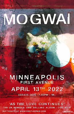 MOGWAI  TOUR 2022  MINNEAPOLIS CONCERT TOUR POSTER -Post Rock / Space Rock Music • $19.97