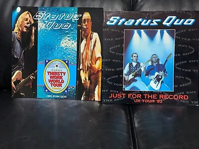 £17.99 • Buy Status Quo Just For The Record 1993 /thirsty Work 1994/95  X2 Tour Programmes