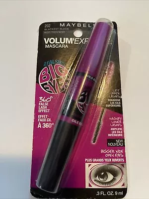 MAYBELLINE Volum'Express The Falsies BIG EYES Mascara 202 Blackest Black • $7