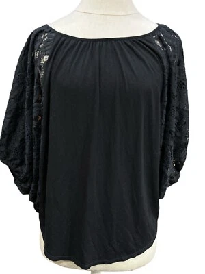 $18.50 • Buy Vava By Joy Han Blouse Sz XS-Black ButterFly Sleeves