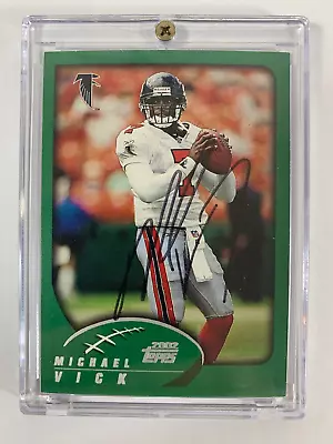 2002 Topps #190 Michael Vick Atlanta Falcons Autographed NFL Trading Card • $29.95