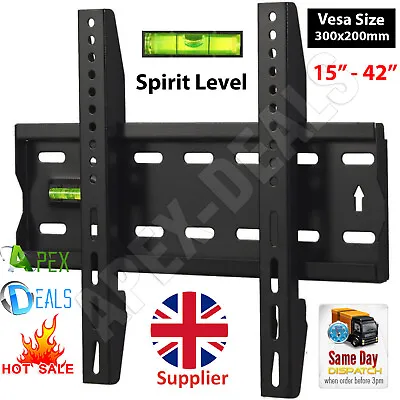 Slim Fixed TV Wall Bracket Mount 15 To 42  Sony Samsung Panasonic LCD LED Plasma • £8.29