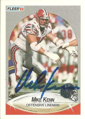 Mike Kenn Atlanta Falcons/ Michigan  Personally Autographed Card • $1.25