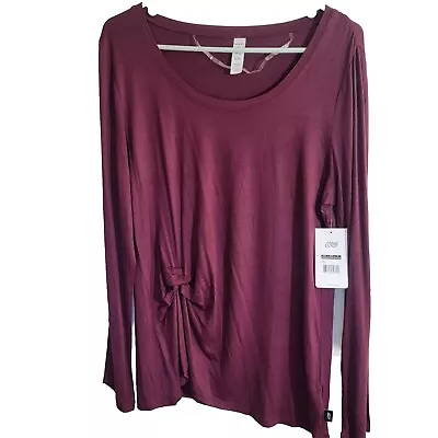 Marika Knit Top Lifestyle Women Size Large Comfort Long Sleeve Burgandy  • $21