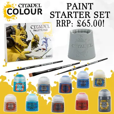 Warhammer Paint Starter Set Brushes Collection Citadel - £65 RRP **40% OFF** • £38.99