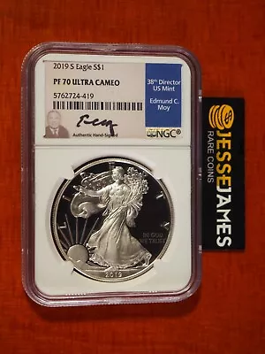 2019 S Proof Silver Eagle Ngc Pf70 Edmund Moy Hand Signed Blue Label • $5.50