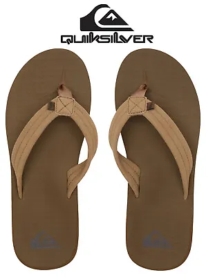 £32.95 • Buy Quiksilver Mens Flip Flops Brown Soft Suede Leather Toe Post Sandals UK 7 - 11