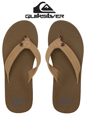 Quiksilver Mens Flip Flops Brown Soft Suede Leather Toe Post Sandals UK 7 - 11 • £32.95