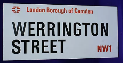 Werrington Street Nw1 London Borough Of Camden Enamel Porcelain Street Sign • £250