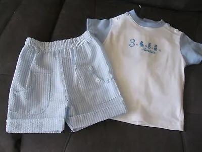 Boys ‘3 Rabbits’ Shorts & Top Set ZIP ZAP 3-6 Months BNWT • £6.50