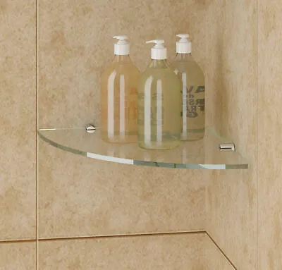 Single Glass Shelf 8MM Vanity Shower Tempered Toughen Bathroom Glass Shelf • $36.99