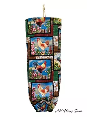 PLASTIC GROCERY / SHOPPING BAG HOLDER / TIDY *Roosters* • $10