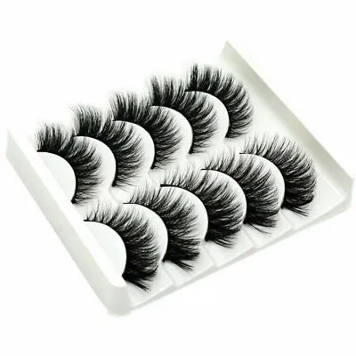 5Pair 3D Mink False Eyelashes Wispy Cross Long Thick Soft Fake Eye Lashes NEW UK • £3.19