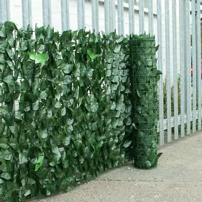 18M Artificial Hedge Fake Ivy Leaf Garden Fence Roll Wall Panel Privacy Screens • £7.99