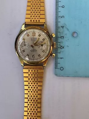 Vintage Genève Gold Platted Valjoux Rochat 7733 Chronograph Working Watch • $202.50