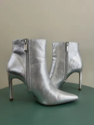 $36 • Buy Zara Boots Silver Tone Size EU 39 US 8 Small Scratch