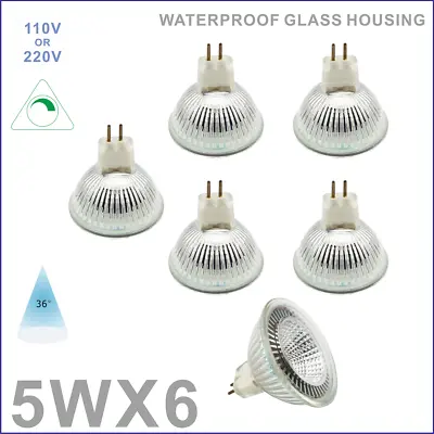 6 Pcs MR16 LED Spot Light Bulb 5W 110V 220V GU5.3 Lamp Base Narrow Beam Lamp • $31.10