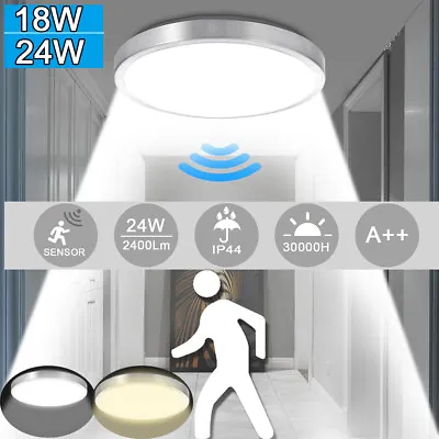 £6.23 • Buy Modern LED Ceiling Light PIR Sensor Round Panel Down Light Kitchen Bathroom Lamp