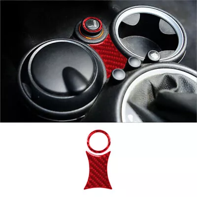 For Mini Cooper Red Carbon Fiber Car Interior Cigarette Lighter Cover Trim 2Pcs • $9.01