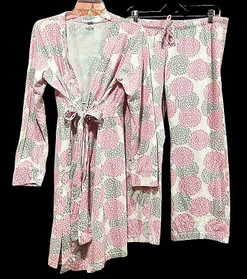 Baby Be Mine Postpartum Maternity Nursing Robe Pants Floral Hospital Size L/XL • $49.99