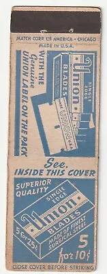 Matchbook Cover - Union Razor Blades - Superior Quality Surgical Steel • $2.39